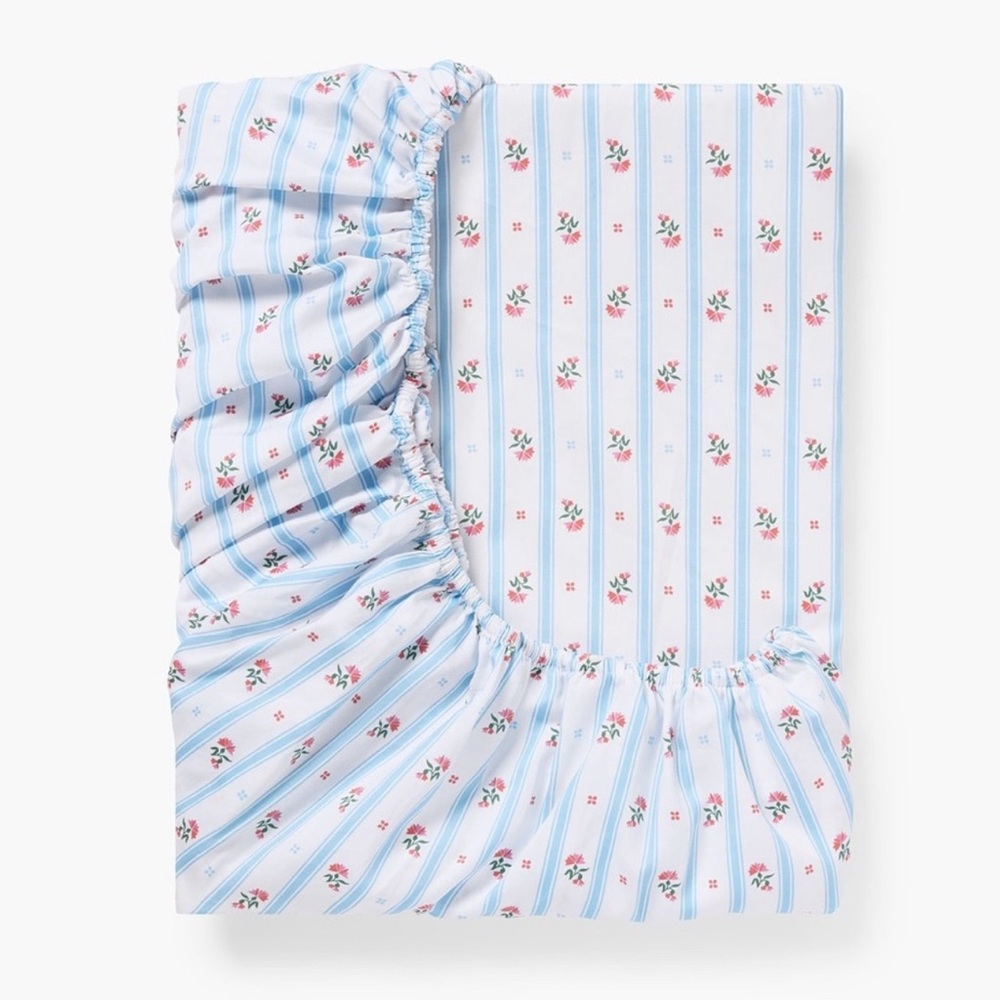 Hill House- Changing Pad Sheet- Floral Stripe